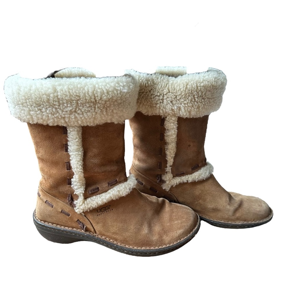 Ugg Women's Sunburst Short Chestnut Snow Booties Size  10